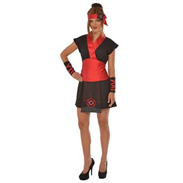 Imagem de Rubie's Fantasia feminina Ninja Girl Costume Co, Preto/vermelho, Standard
