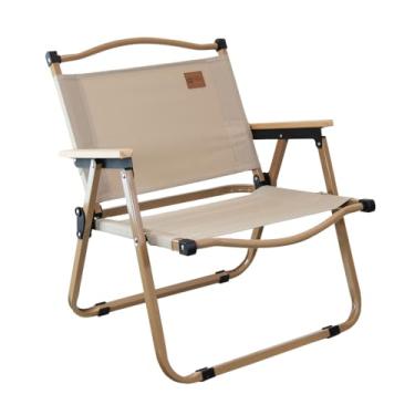 Imagem de NTK, Cadeira Andrade Dobrável para Atividades de Lazer, Camping e Pesca, Acabamento dos Braços em Madeira, Peso Suportado até 95kg.