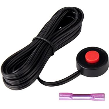 Imagem de FARBIN Botão de buzina de ar, interruptor de tampa vermelha redonda, interruptor de botão de buzina com fio de 3 metros, acessórios eletrônicos DIY (botão de ponto vermelho)