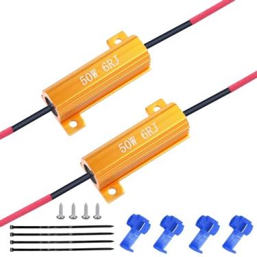 Imagem de evntyps Resistores de carga de 50W 60hm para lâmpada de seta LED Anty Hyper Flash, resistor de LED para corrigir código de erro da lâmpada LED, resistor de sinal de seta de LED, cancelamento de aviso