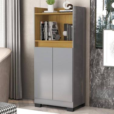 Imagem de Aparador Buffet Sala Duque 2 Portas Onix/mel Onix/mel