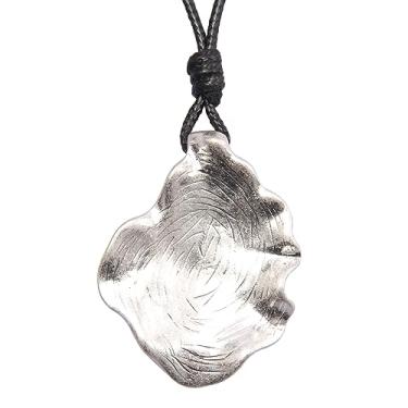 Imagem de AZORA Colar de pingente de anel múltiplo de cor bronze feito à mão estilo boho longo de corda de couro colar para mulheres, Couro, Sem Pedra Preciosa