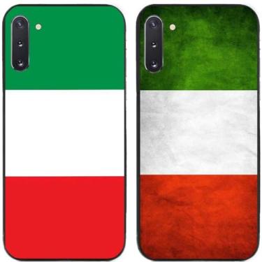 Imagem de 2 peças retrô bandeira da Itália impressa TPU gel silicone capa de telefone traseira para Samsung Galaxy (Galaxy Note 10)