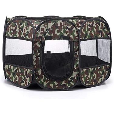 Imagem de Cerca de barreira para animais de estimação camuflagem portátil dobrável tenda para animais de estimação cercadinho gato cães respirável caixa casa filhote de cachorro cerca cercadinho tenda