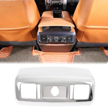 Imagem de Tampa de saída de ventilação de ar condicionado traseira adequada para Toyot@ Tundra 2007-2021 apoio de braço central traseiro ar condicionado decoração moldura traseira protetor de saída de ar capas protetoras painel de acabamento acessórios interiores