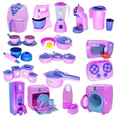 Imagem de Kit cozinha infantil potes xícara air friyer panelas 39pç