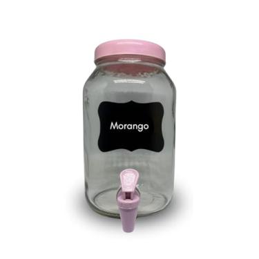 Imagem de Suqueira de Vidro, Capacidade 3 Litros, Tampa de Plástico, Torneira, Lousa Adesiva, Giz