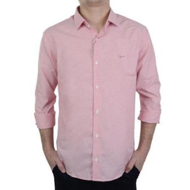 Imagem de Camisa Social Masculina Ogochi ML Casual Slim Rosa - 0014-Masculino