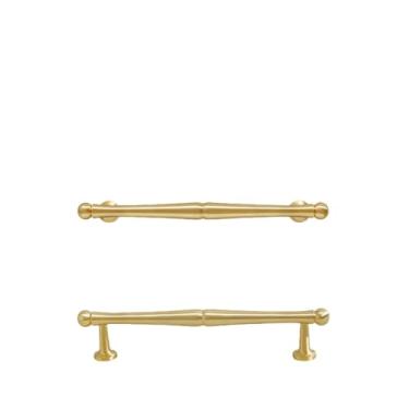 Imagem de Maçaneta de cobre puro para porta de guarda-roupa, maçaneta de latão sólido americano, maçaneta de porta de cobre puro para armário, maçaneta dourada para porta de guarda-roupa, E, 128MM