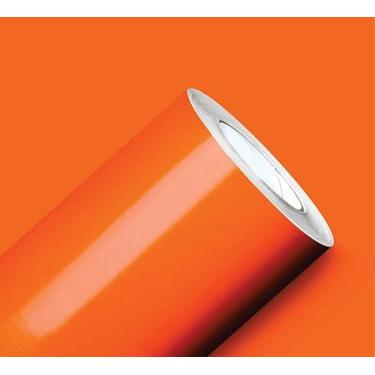 Imagem de Papel Adesivo Envelopamento Vinílico Moveis Geladeira Laranja 7,5m x 50cm
