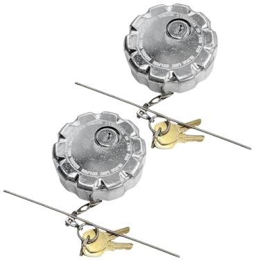 Imagem de 2 peças 20770691 tampa de combustível com trava de 7 cm, tampa de tanque de combustível de caminhão adequada para modelos de caminhões resistentes Volvo VN e VNL, OEM S-23949 20511590 VOL20770691