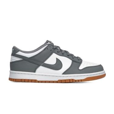 Imagem de Nike Dunk Low Sapatos infantis grandes, Branco/cinza fumê - minério de ferro claro, 18