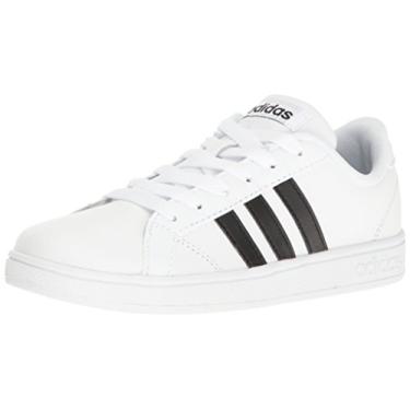 Imagem de adidas Tênis NEO Advantage VS K (criança pequena/grande), Branco/Preto/Branco, 1 Big Kid