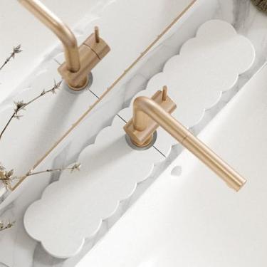 Imagem de Bandeja de pia de pedra de secagem rápida de 69 cm de tamanho longo, torneira de balcão de banheiro à prova de respingos, super absorção de água