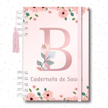 Imagem de Caderneta de Saúde da Criança, Caderno de Vacinação, Alfabeto Floral Rosa, 118 Páginas, 21,5 x 15,5 cm (B)