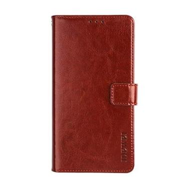 Imagem de Diaobaolee Capa compatível com vivo X90 Pro, capa carteira de couro com compartimento para cartão, suporte e fecho magnético, capa para vivo X90 Pro marrom