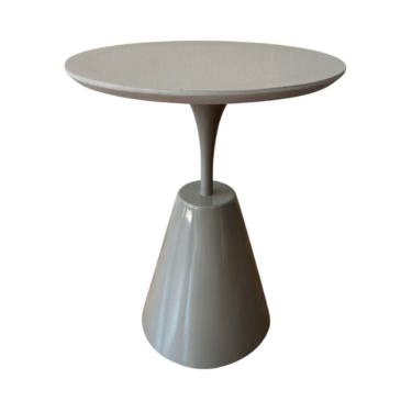 Imagem de Mesa Lateral Cone Masp Redonda 40 Cm Tampo Cinza Base Cinza Cor Cinza