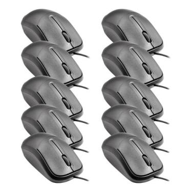 Imagem de Mouse Usb Preto Com Fio Ms-35bk C3tech Kit Com 10 Atacado