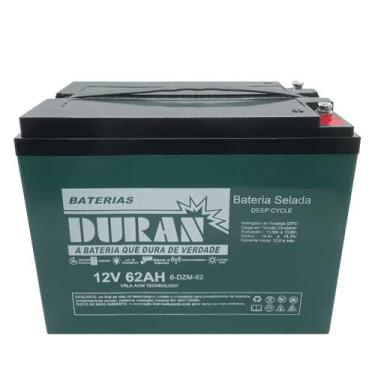 Imagem de Bateria Estacionária Duran 62ah 12v VRLA AGM Ciclo Profundo Cadeira de