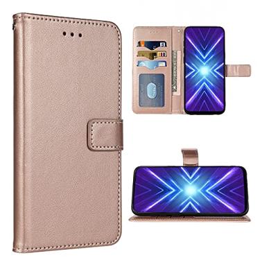 Imagem de FDCWTSH Compatível com Huawei Honor 9X capa carteira alça de pulso cordão de couro capa flip suporte suporte acessórios de celular bolsa fólio capa de telefone de crédito para Hwauei Honor9 X 9