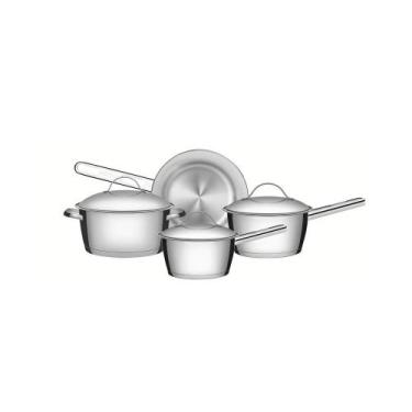 Imagem de Jogo de Panelas Tramontina Allegra Inox Fundo Triplo 4 Peças, Inox, 4 