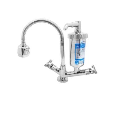 Imagem de Torneira Cozinha Filtro Bancada Pia Mesa Gourmet Flexível Copo ABS Lux