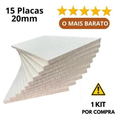 Imagem de 15 Placas De Isopor Antichamas Espessura 20mm ( 2cm ) Tamanho 100x50x2