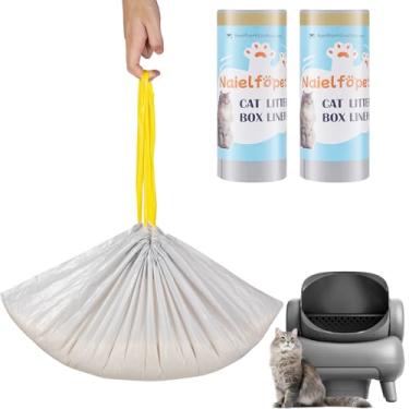 Imagem de Naielfopet 30 sacos de areia para gatos, compatíveis com Neakasa M1 caixa de areia para gatos autolimpante de topo aberto, sacos de lixo substituídos supergrossos, sacos de lixo de 68,5 x 33 cm