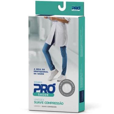 Imagem de Meia 3/4 PRO Saude 964 Suave Compressão 15-20 MMHG Sigvaris, Branco, M
