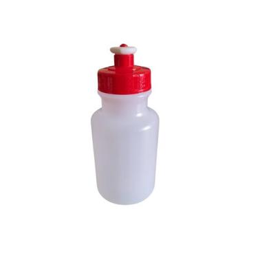 Imagem de Kit 10 Mini Garrafas Squeeze 300ml plástico transparente tampa colorid