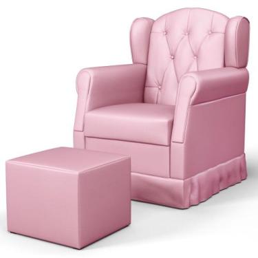 Imagem de Poltrona de Amamentação e Descanso Fixa com Puff Lucy P04 Sintético Ro