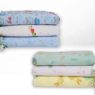Imagem de Cueiro Flanelado 100% Algodão 80x50cm 3 e 6 unidades - Papi, 6 Peças M