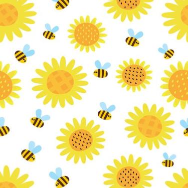 Imagem de Papel de Parede Girassol Infantil 57x270cm - Quartinhos