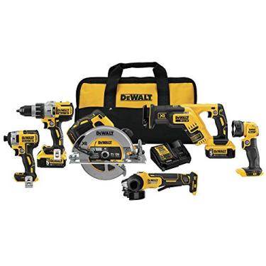 Imagem de DEWALT Kit combo de broca sem fio 20V MAX, 6 ferramentas (DCK695P2)