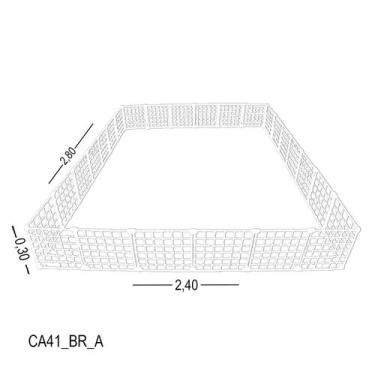 Imagem de Cercadinho Para Pet Tela Aramada - 2,40 x 0,30 x 2,80 Branco - LM Balc
