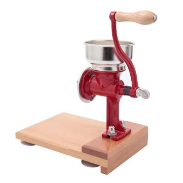 Imagem de Moedor de grãos Estrella com mesa de madeira, moedor de milho manual mexicano para arroz, grão de bico, moedor de moinho Nixtamal com estrutura de ferro fundido, (0,75 litros)