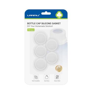 Imagem de LANMU Tampa de garrafa junta de silicone para Swiffer Wet Jet Power Mop solução de limpeza, recipiente reutilizável de refil de garrafa DIY (pacote com 10)