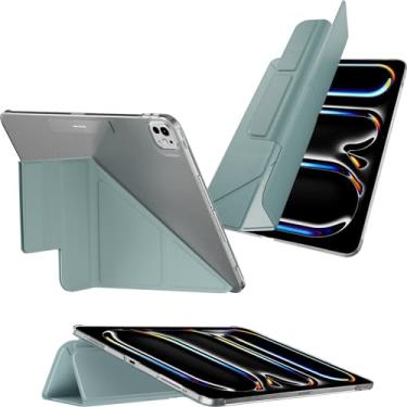 Imagem de MAGEASY Capa para iPad Pro de 13 polegadas – Capa fólio com suporte multiangular, suporte para Apple Pencil, resistente a manchas, compatível com iPad Pro de 13 polegadas (2024, M4) - FACET | Azul