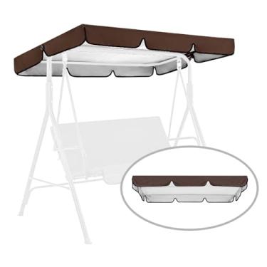 Imagem de Swing Canopy Replacement for Outdoor Patio Swing Chair 2/3 Seater Waterproof Porch Swing Seat Canopy Cover Garden Hammock Top Cover for Seat Furniture, Canopy only (Coffee, 75×52×5.9 Inch)