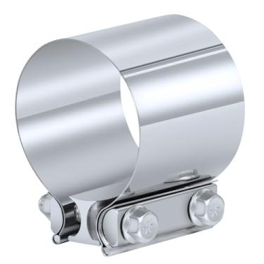 Imagem de Kshineni Braçadeira de escape, braçadeira de banda de junta de volta de 6,3 cm acoplador de aço inoxidável 6,3 cm braçadeira de banda de silenciador de escape