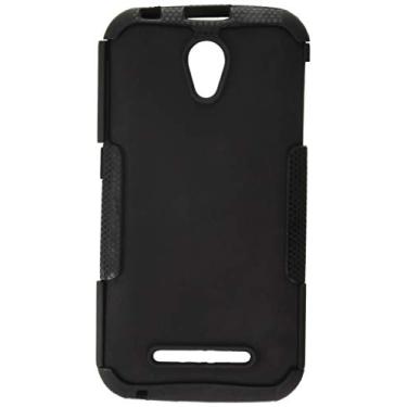 Imagem de AMZER Capa protetora fina à prova de choque híbrida guerreira para ZTE Blade L110/A110 - preta/preta