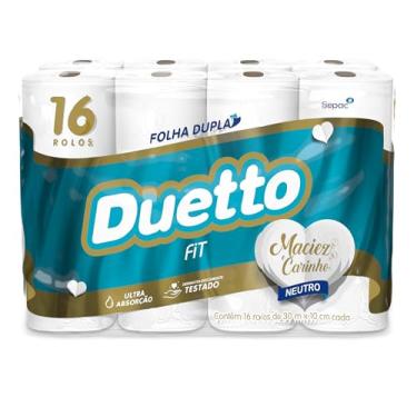 Imagem de Dupla Duetto Fit - Papel Higienico Folhade, 30 Metros com 16 Rolos