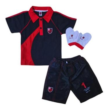 Imagem de Conjunto Infantil Goleiro Flamengo Oficial - Revedor, Tam 1