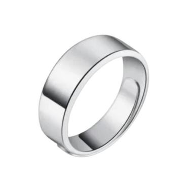 Imagem de Aliança Prata 6mm Namoro Reta Abaulada Casal Compromisso Luxo Relacion
