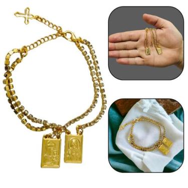 Imagem de Pulseira Escapulário Nossa Senhora do Carmo e Sagrado Coração de Jesus