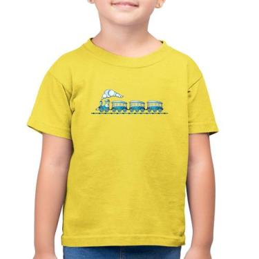 Imagem de Camiseta Algodão Infantil Trenzinho Brinquedo - Foca na Moda, Amarelo 