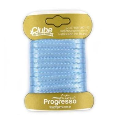 Imagem de Fita em Cetim - Cor 246 Azul Celeste - 10 m x 4 mm - 1 unidade - Fitas