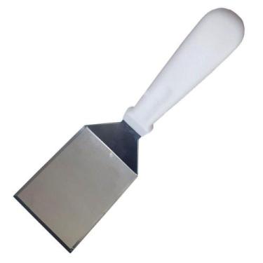 Imagem de Espátula Curva Profissional Aço para Chapeiro Lanches - Em Casa Tem Ut