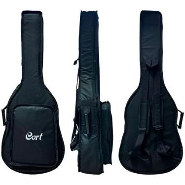 Imagem de Capa p/ violão folk luxo cargo ny-600 "cort" preto
