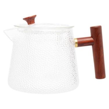 Imagem de Chaleira de Vidro Borossilicato Martelado C/ Alça em Bambu 750ml - Wol